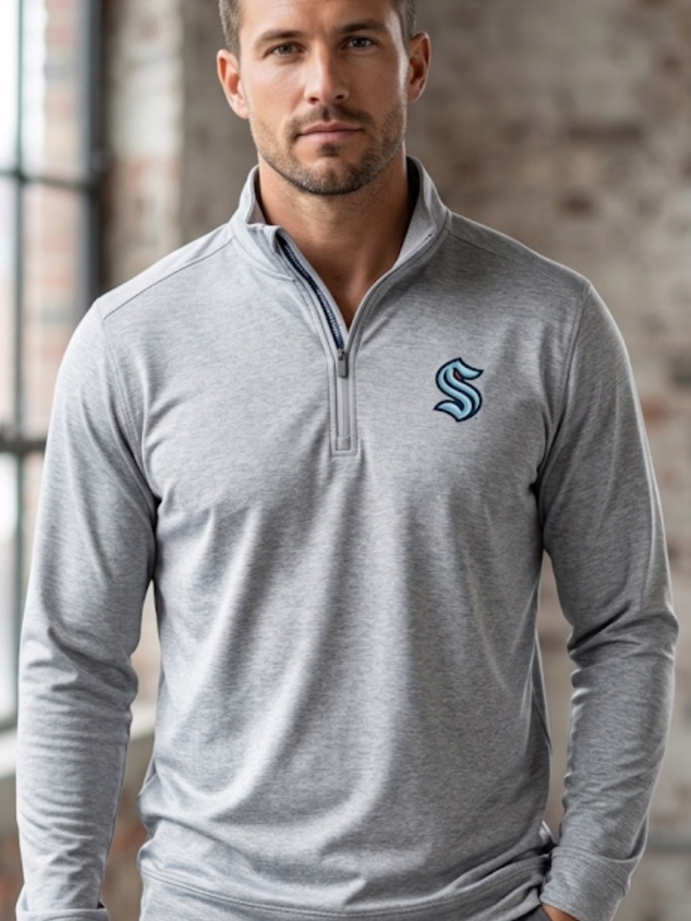Seattle Kraken quarter zip Grey NHL